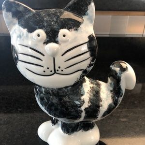 Dalton Pottery Handmade Black and White Cat Figurine Coin